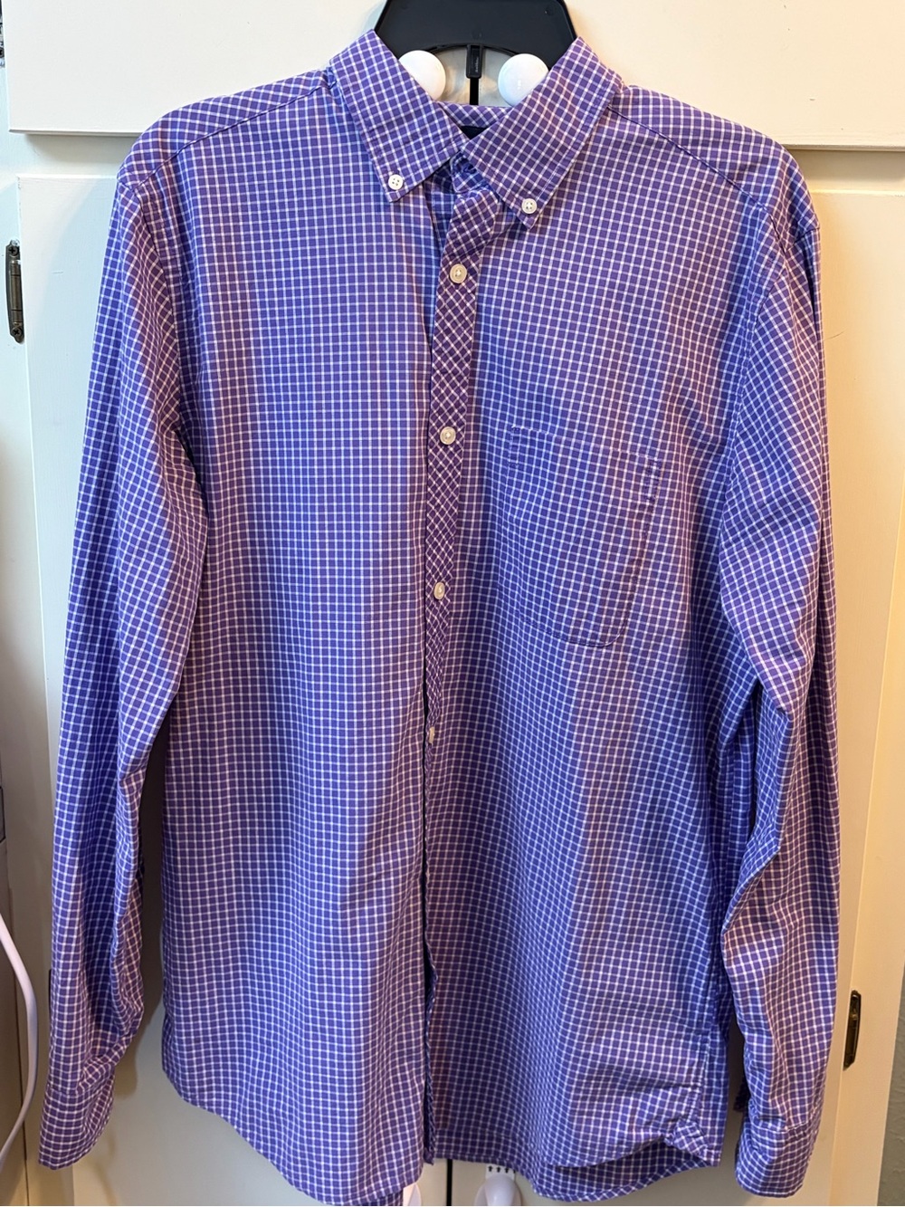 GAP Men's Purple Plaid Button-Down Shirt